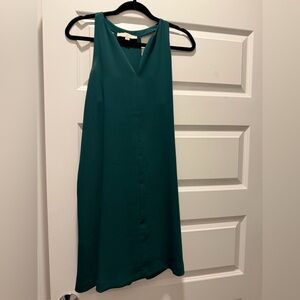 LOFT Teal V-Neck Mini Dress